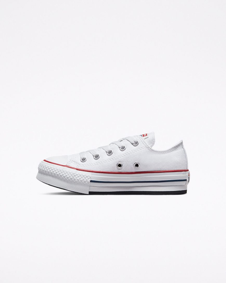 Topanky Na Platforme Converse Chuck Taylor All Star Lift Nizke Dievcenske Biele Tmavo Červené Námornícka Modrá | SK FD11GK6